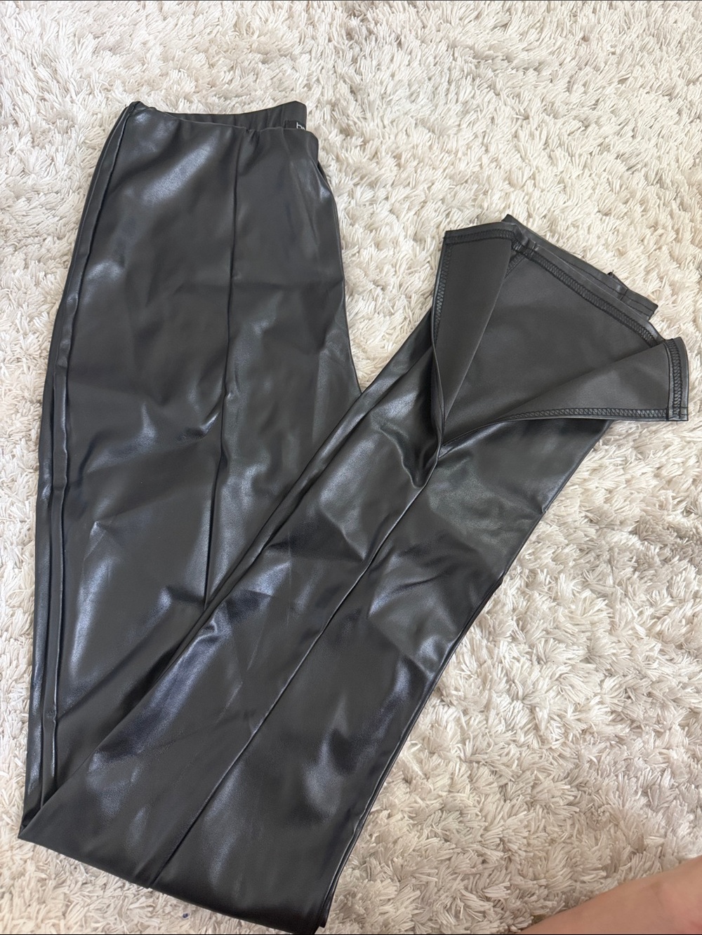 Boohoo Black Faux Leather Straight Leg Pants